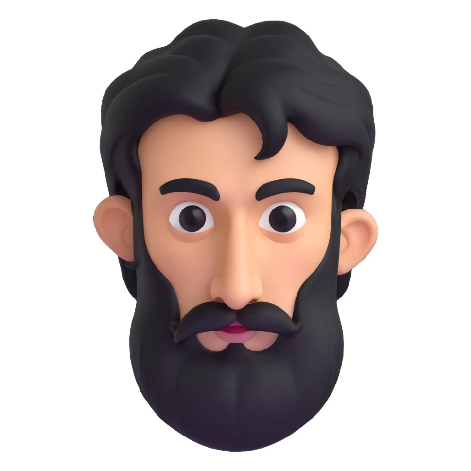 hairy man with a crooked nose sticker