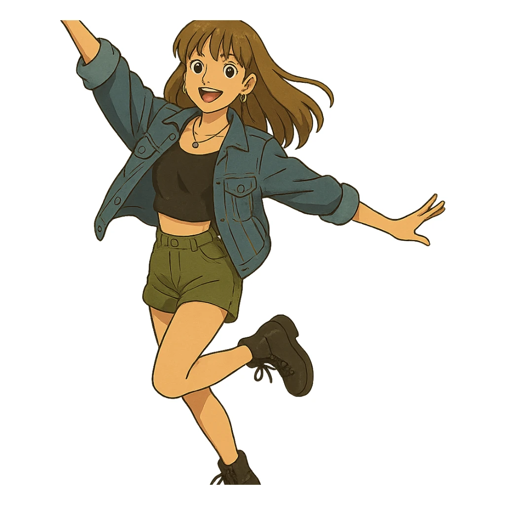 Lisa from Blackpink, full body, energetic pose sticker