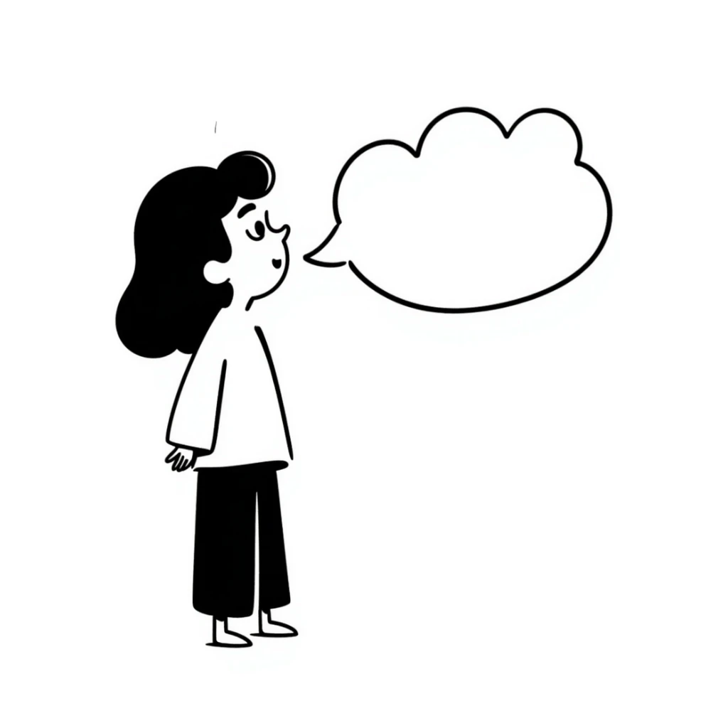 asian girl profile left side talking sticker