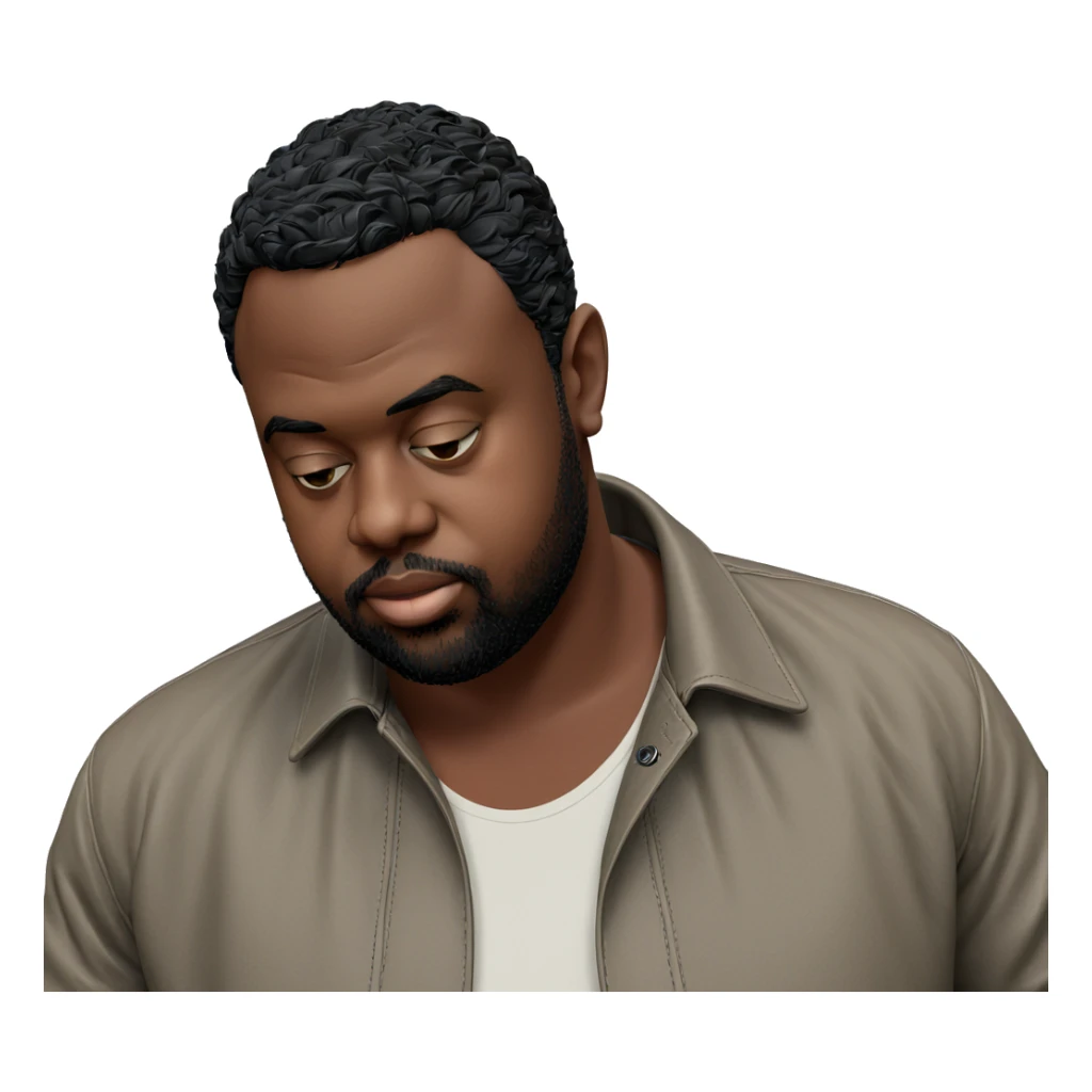 dark-skinned male in jacket sticker