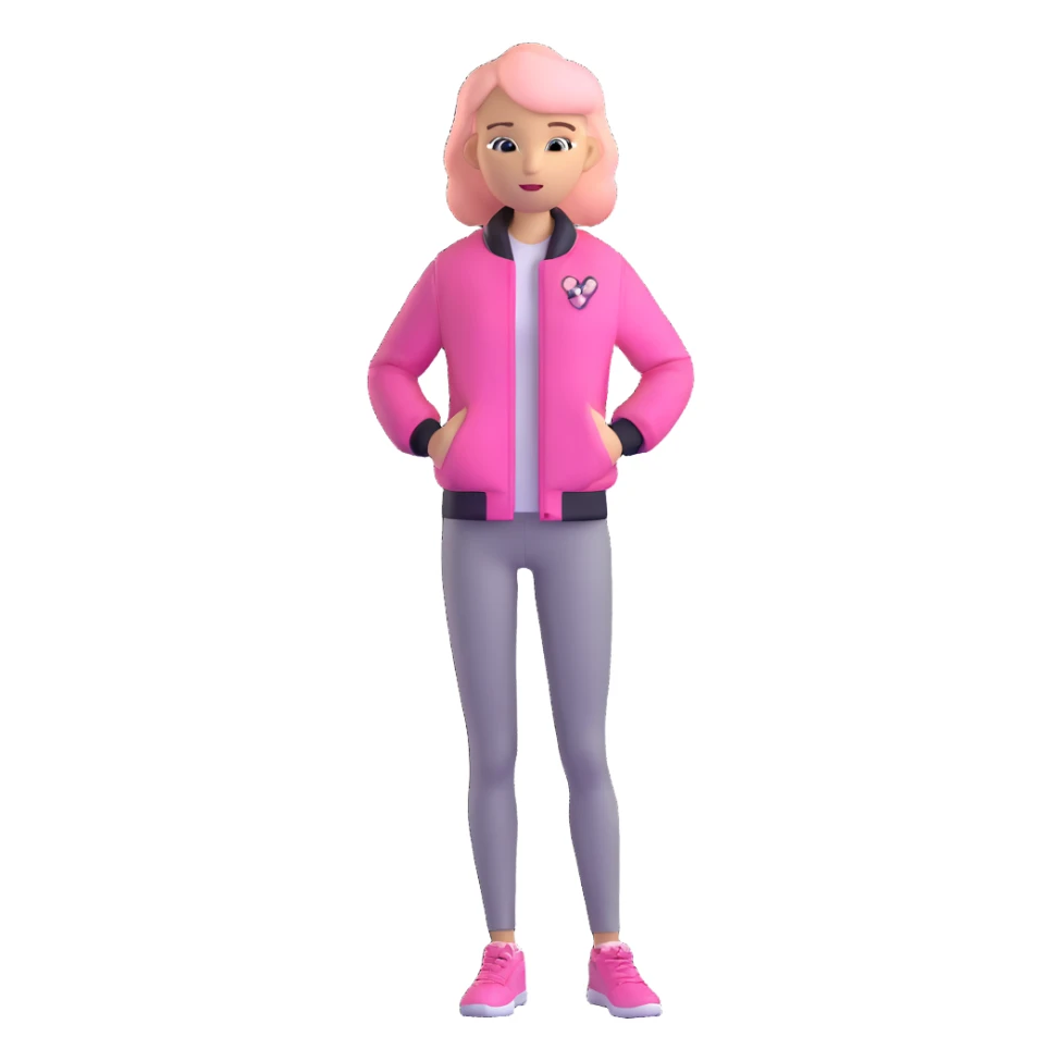 Garett Garrison from Minecraft movie wearing a pink jacket sticker