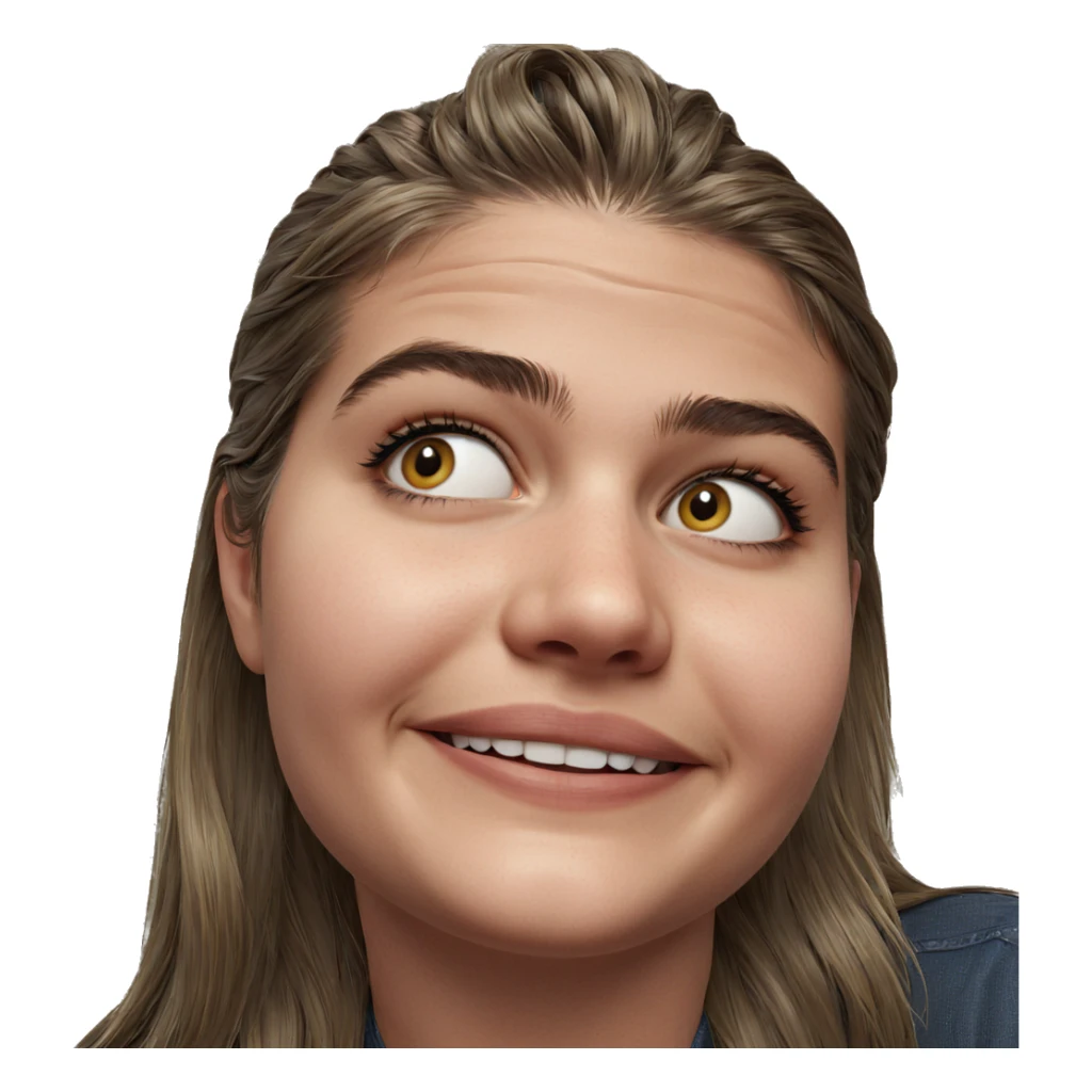 realistic portrait of smiling girl sticker