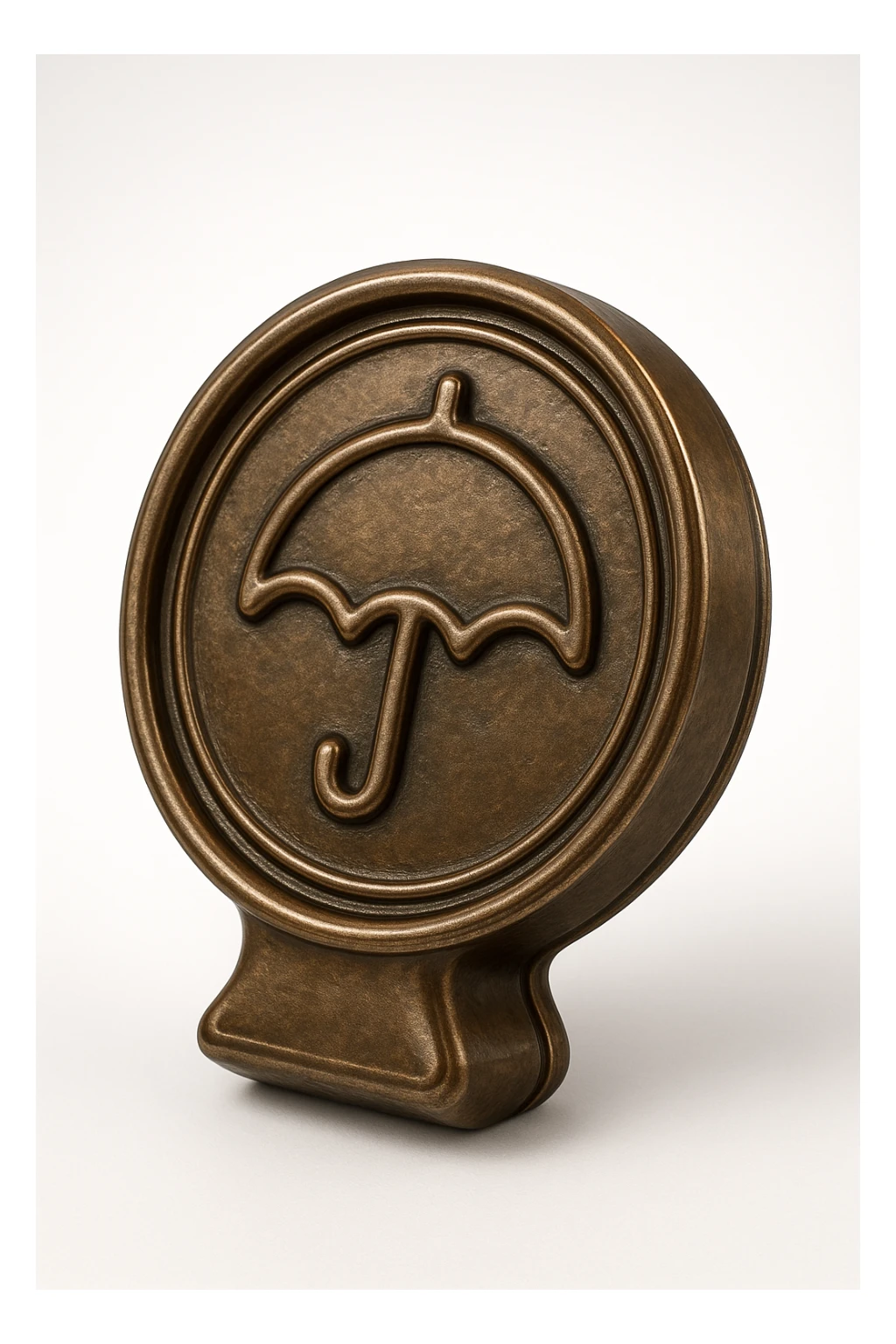 dalgona candy with umbrella shape, inspired by Squid Game, bronze style sticker