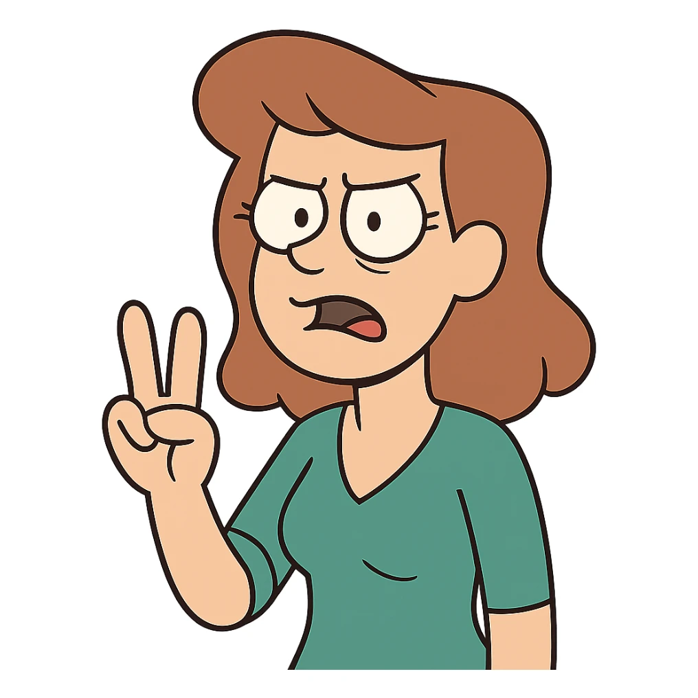 flat toon style hand with three fingers sticker