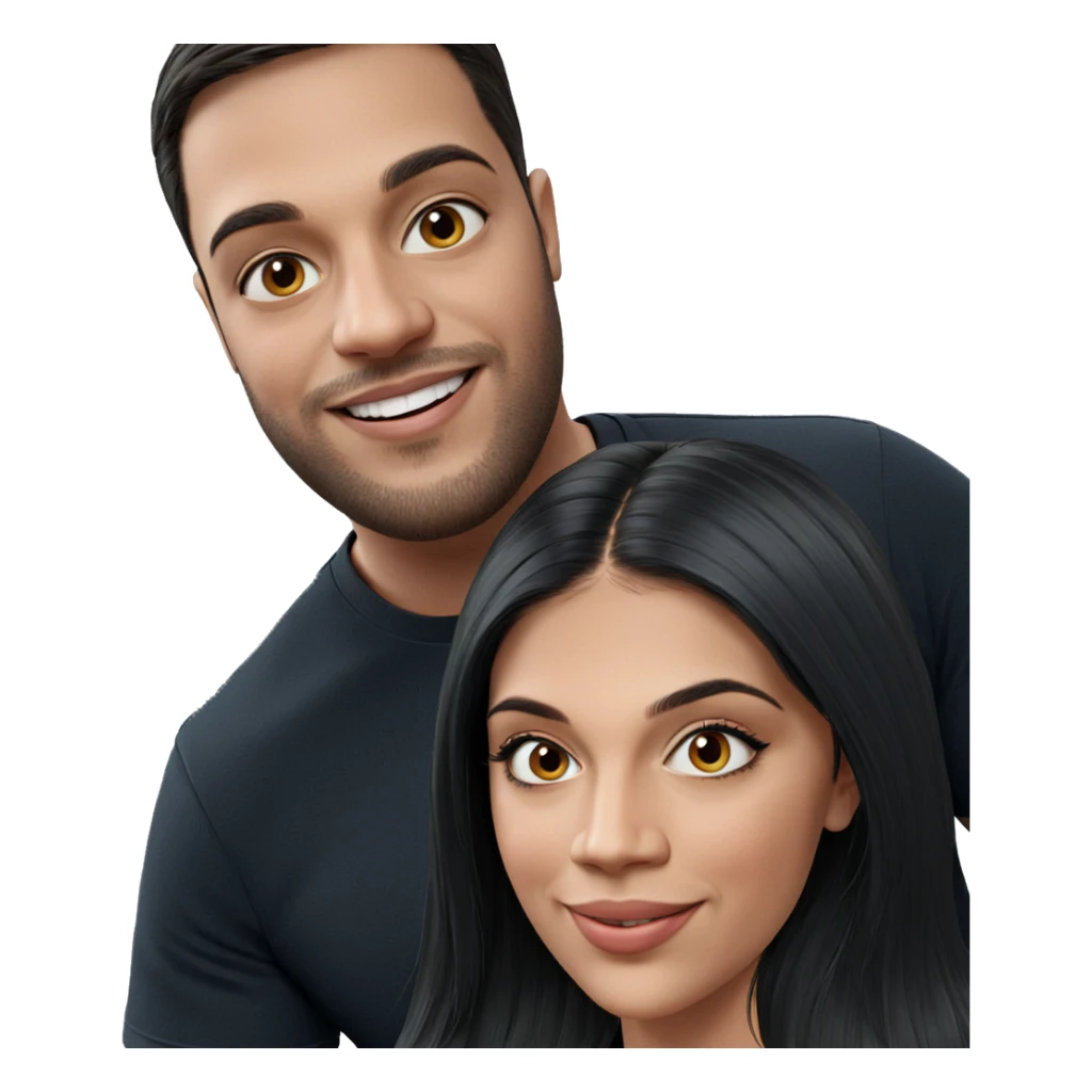 smiling couple casual portrait sticker