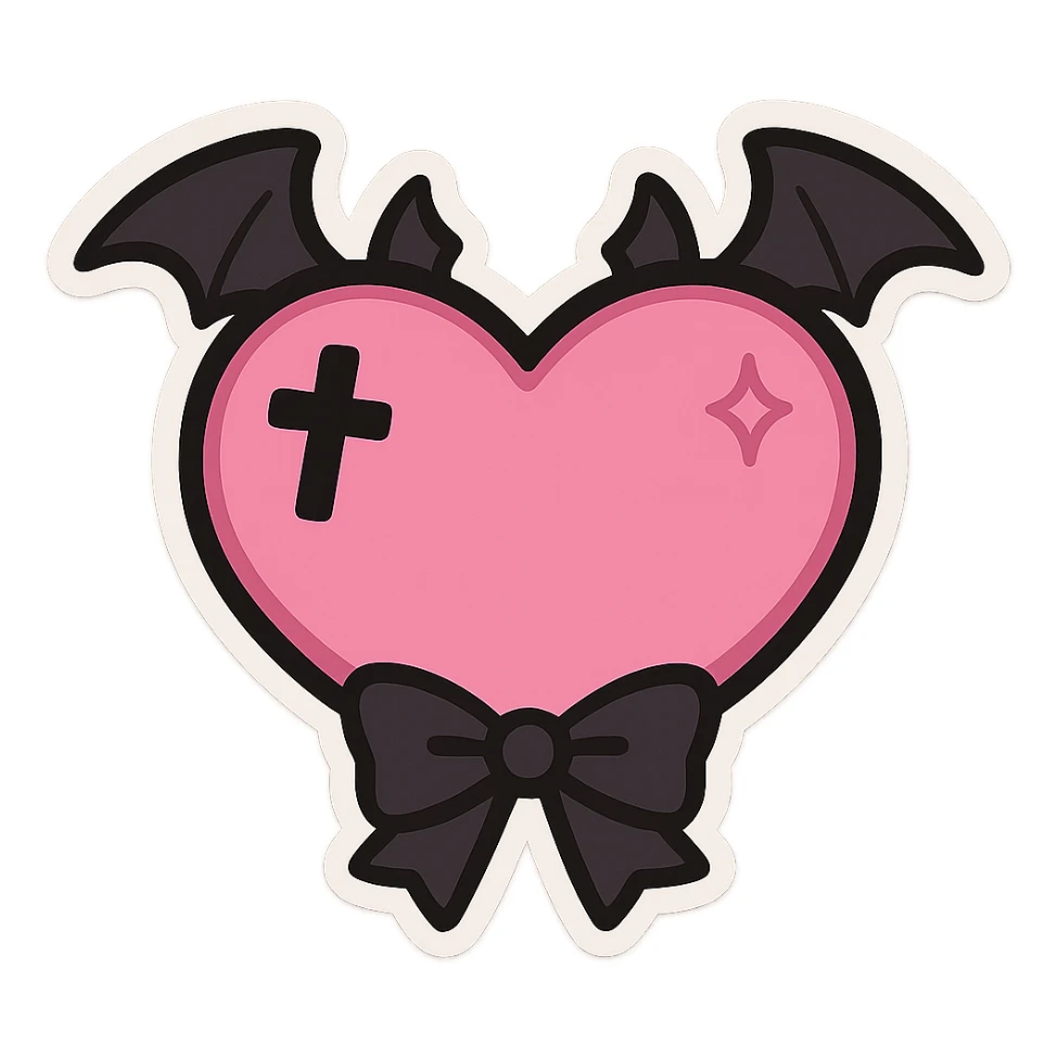 Goth pink object sticker