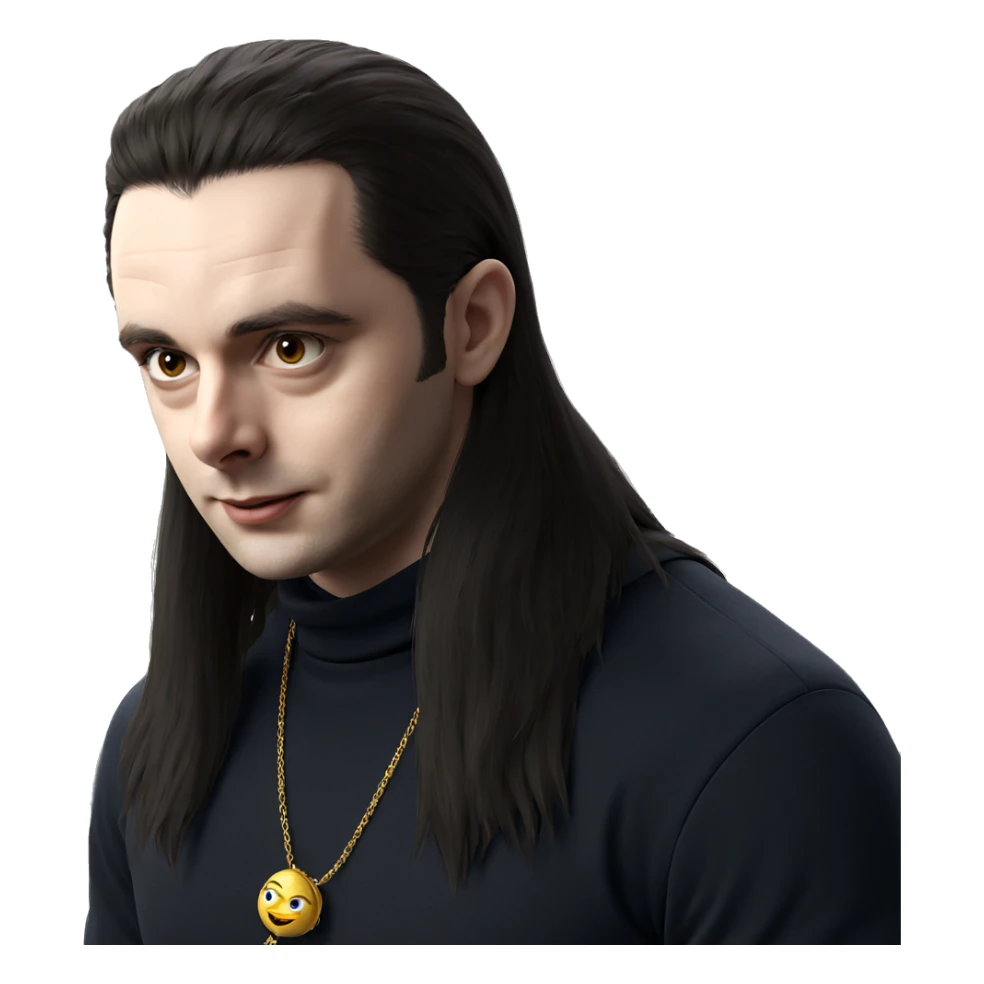 mysterious boy with necklace sticker