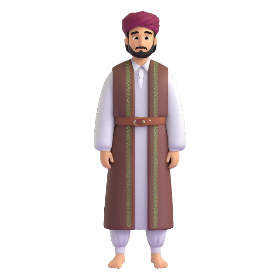 Kurdish man with traditional shal u shapik outfit sticker
