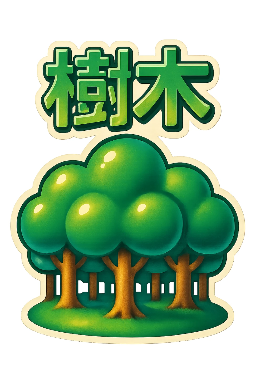 The same style make a grove with chinese text on ot  sticker
