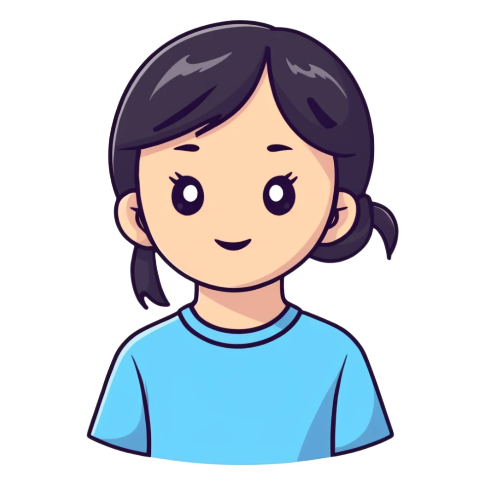 realistic portrait of girl sticker