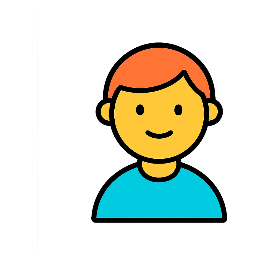 avatar icon, color accent, round face, modern icon style sticker