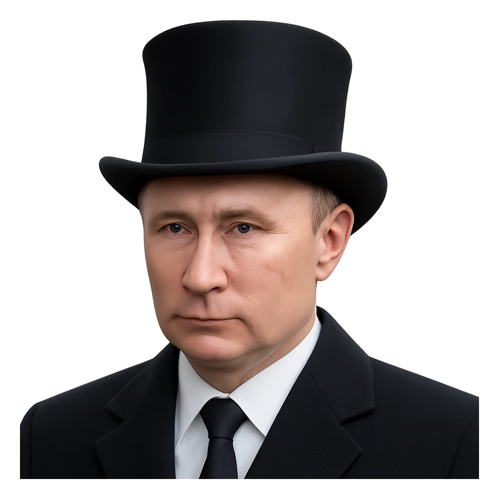 realistic Putin in a black top hat sticker