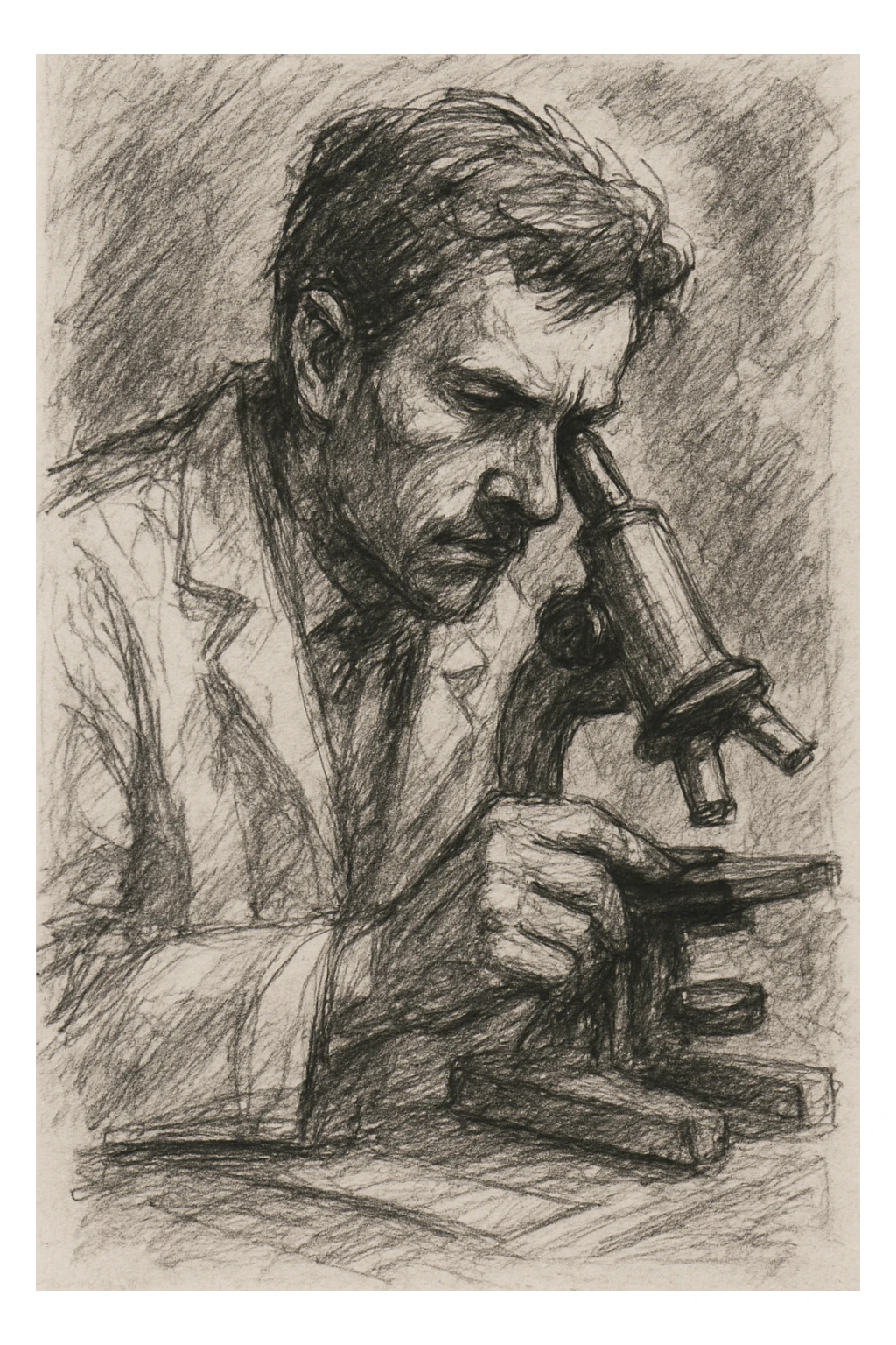 scientific research, hand-drawn, black and white, sketch style sticker