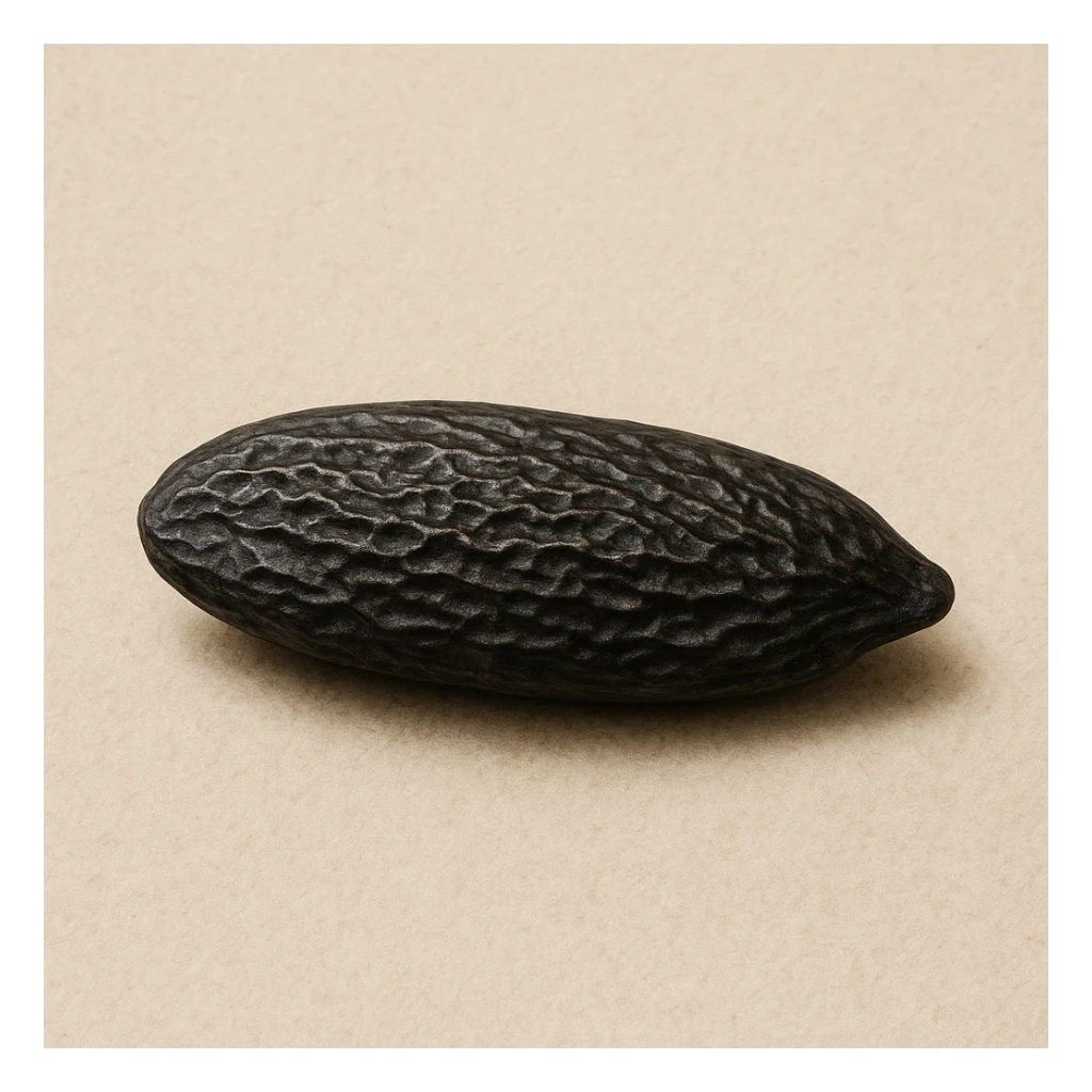 realistic illustration of a tonka bean sticker