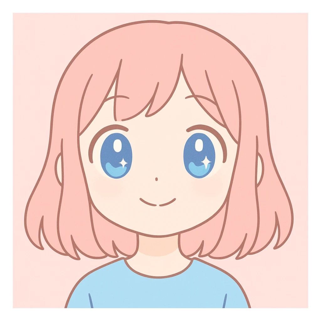 a girl's face, anime style, expressive eyes, gentle smile sticker