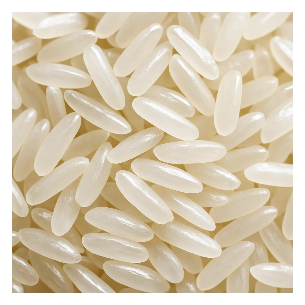close-up photo realistic white rice grains, shiny grains sticker