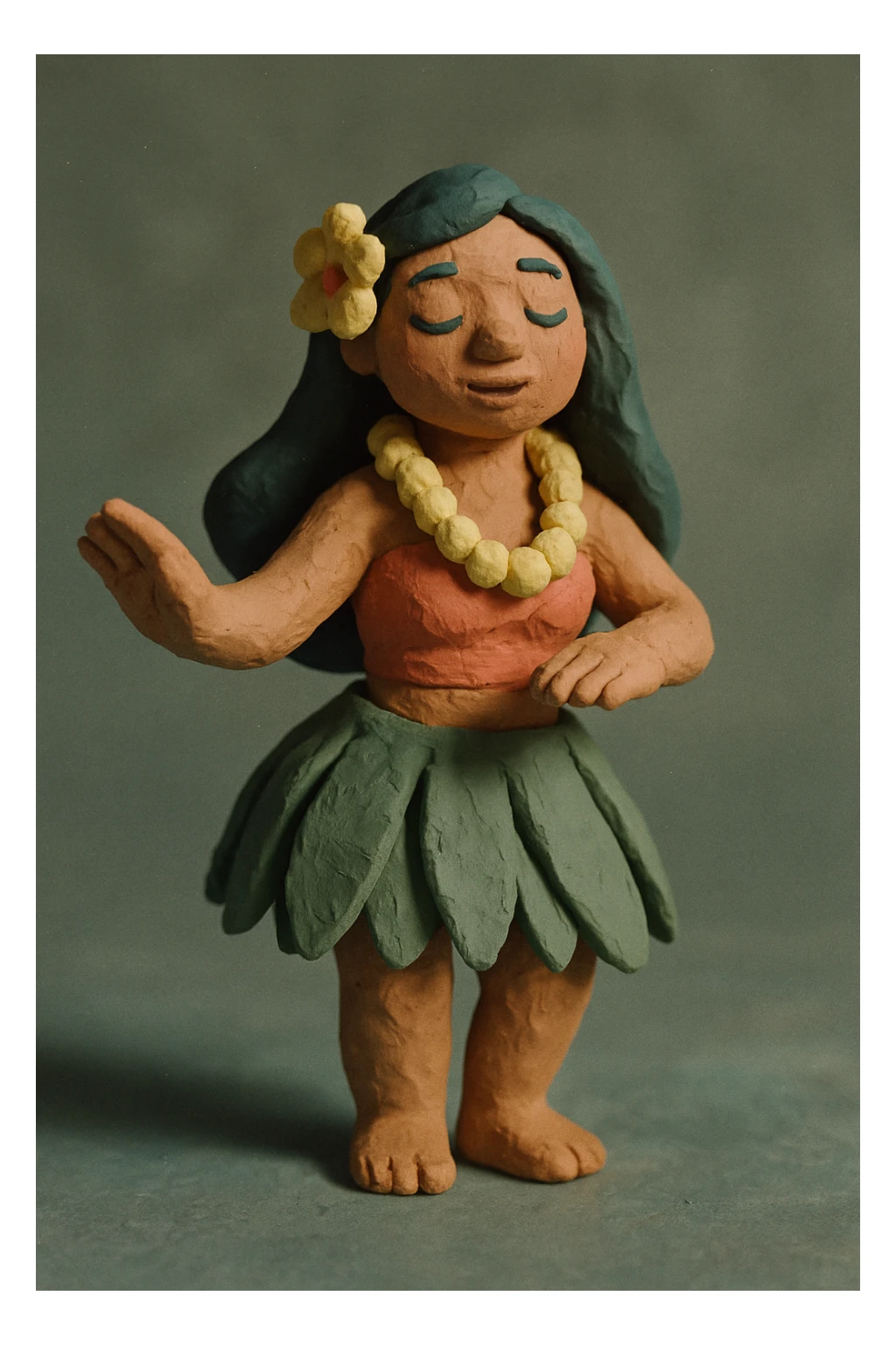 hula dancer, pastel colors and visible fingerprints sticker