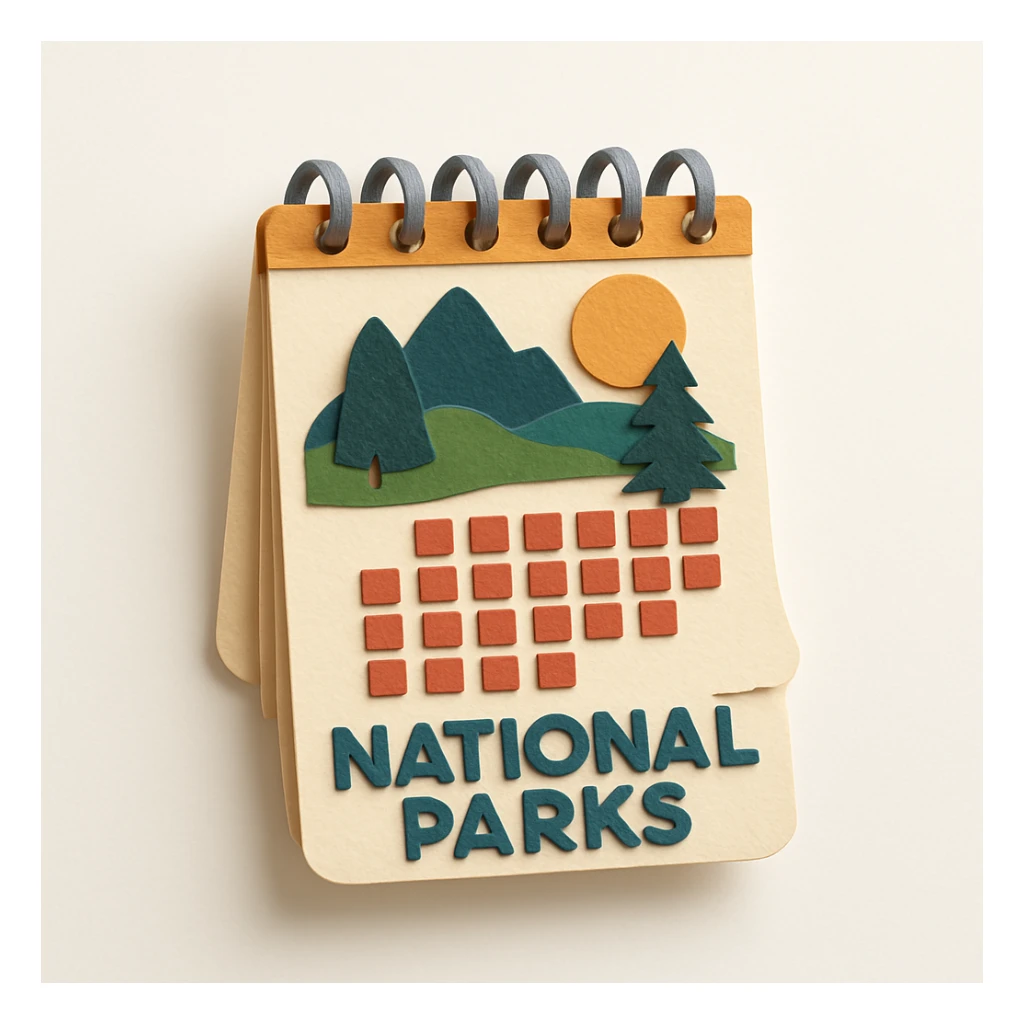 national parks-themed calendar sticker