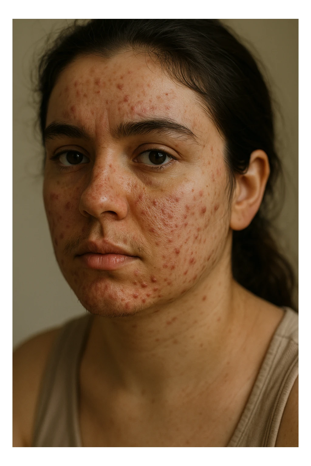 donna con acne e pelle impura per la pcos sticker