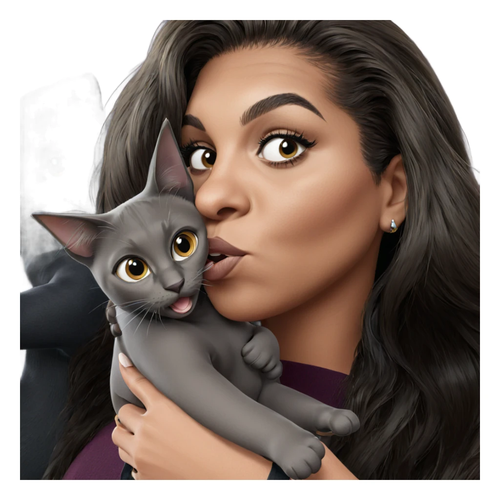 girl holding black cat sticker