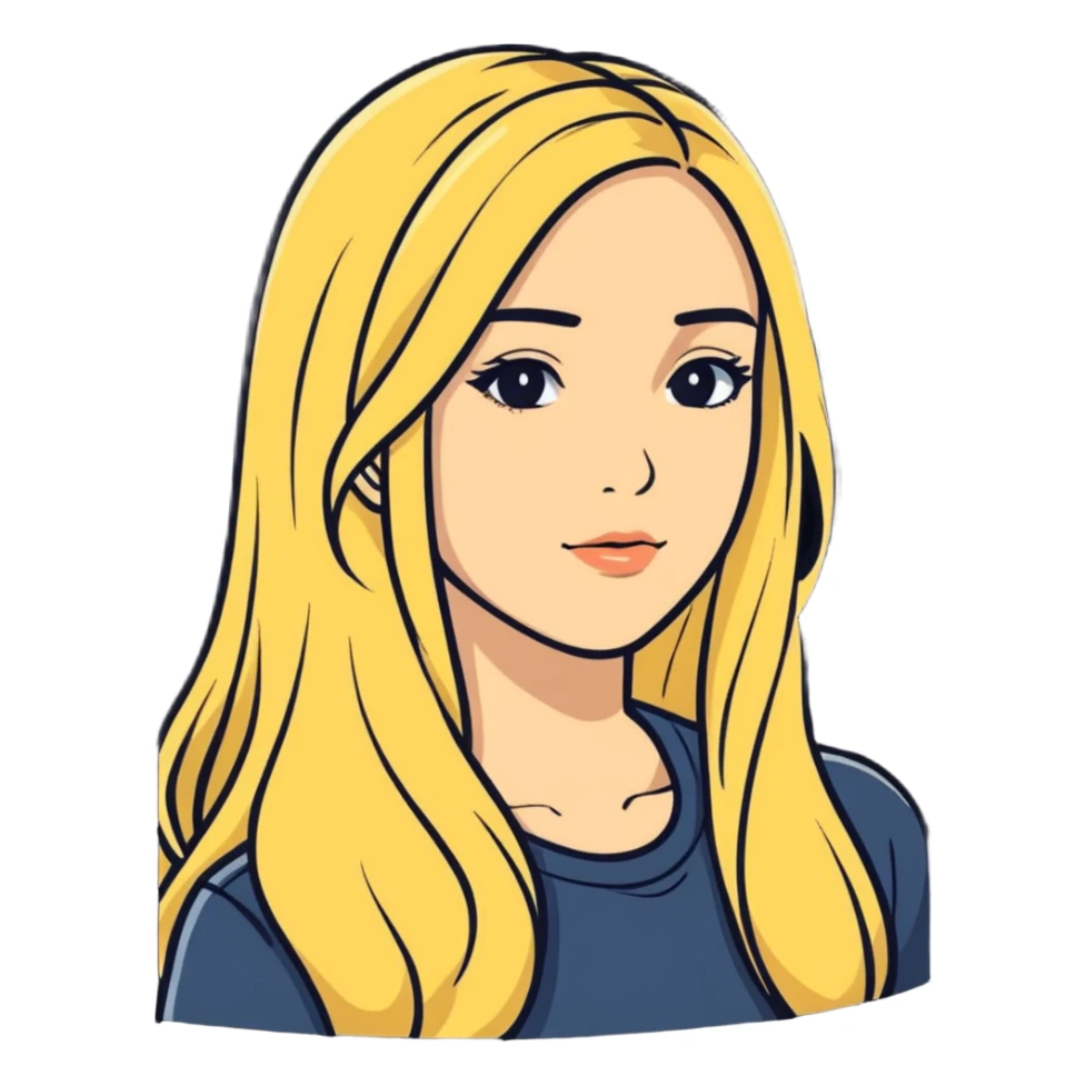 woman with long blonde hair sticker