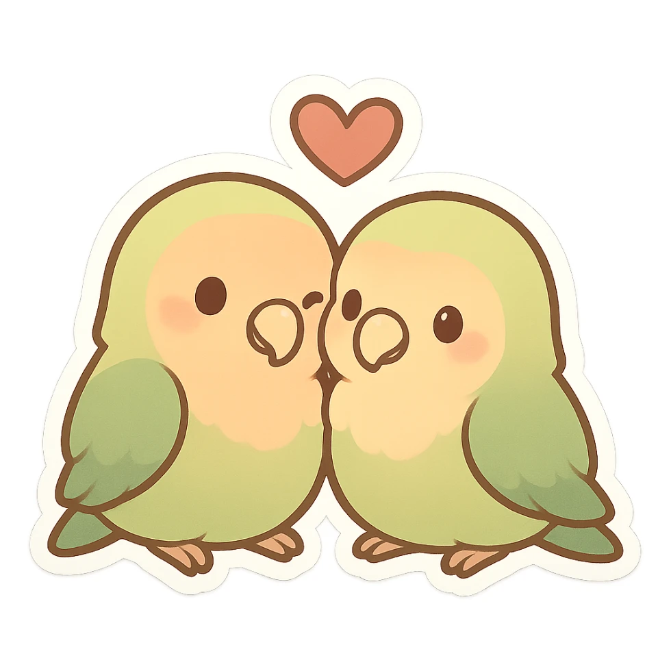 pair of lovebirds sticker
