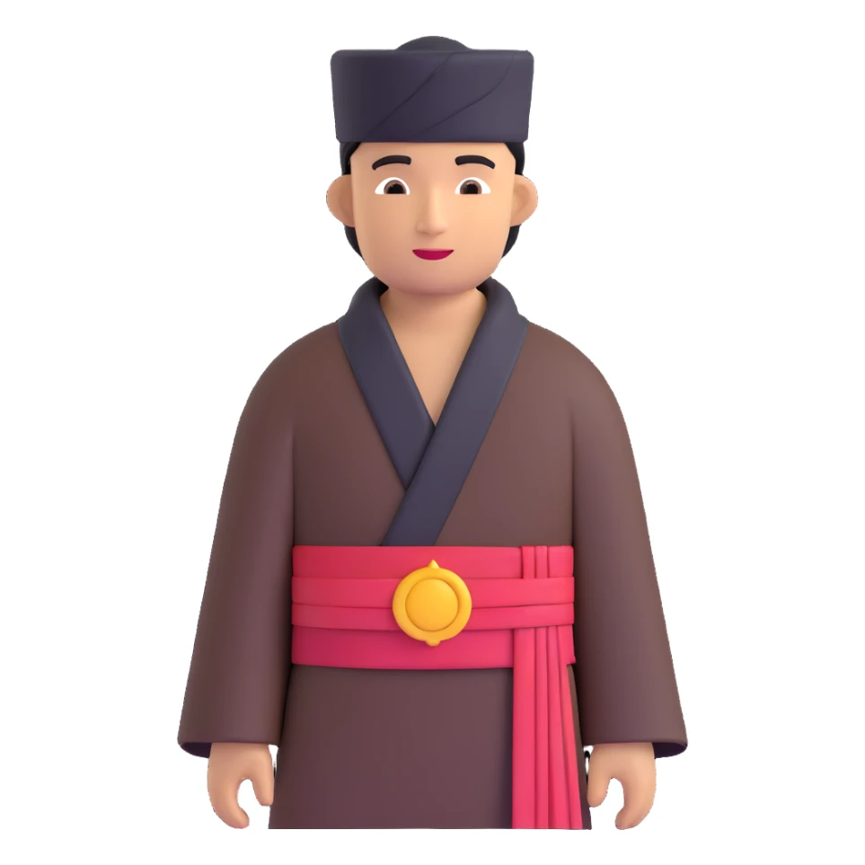 Javanese man wearing a blangkon sticker