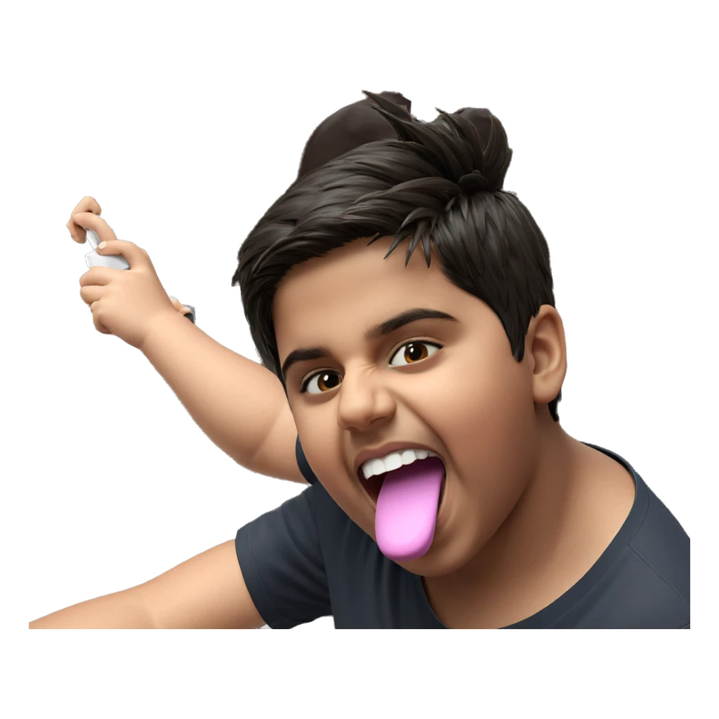 playful boy with cup sticker