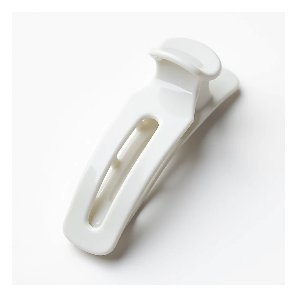 realistic white hairclip, photorealistic, isolated, no hair, neutral background sticker