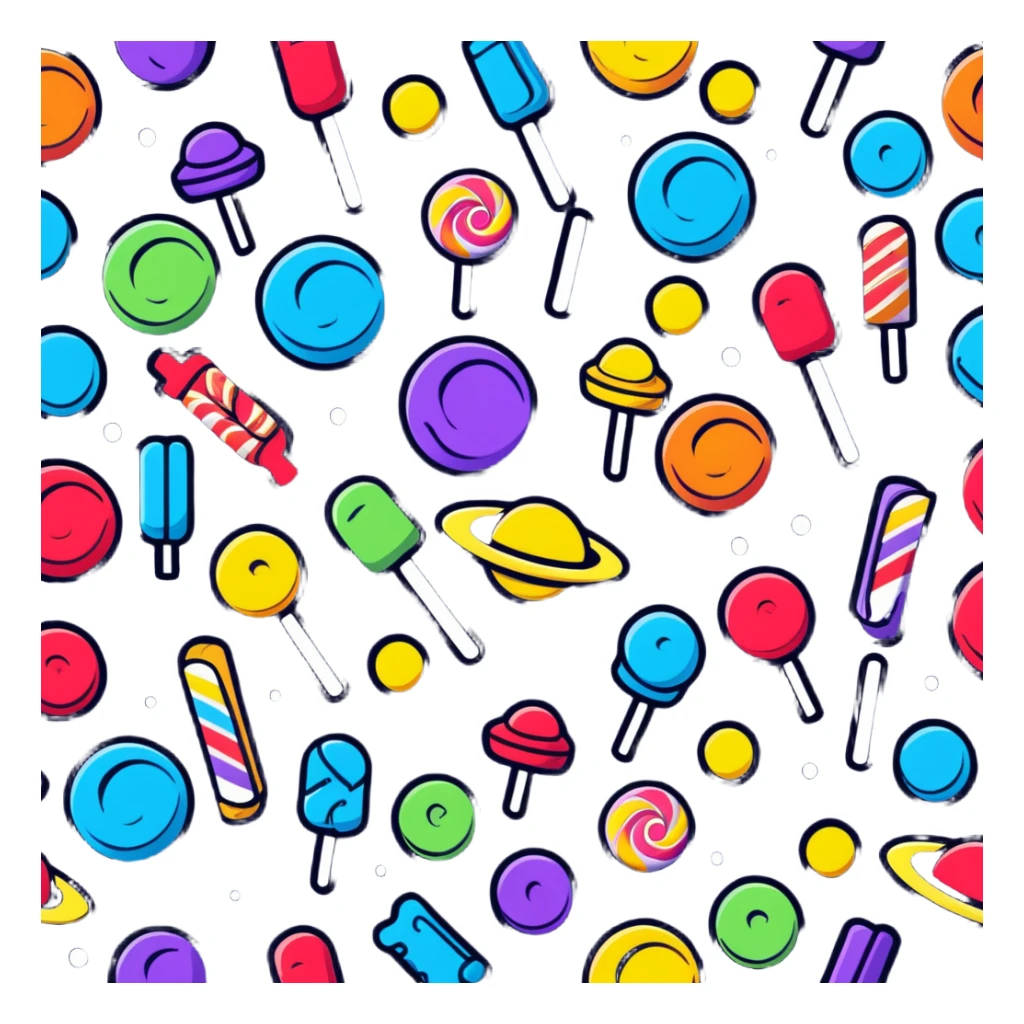 Galaxy themed candy, colorful cosmic sweets sticker