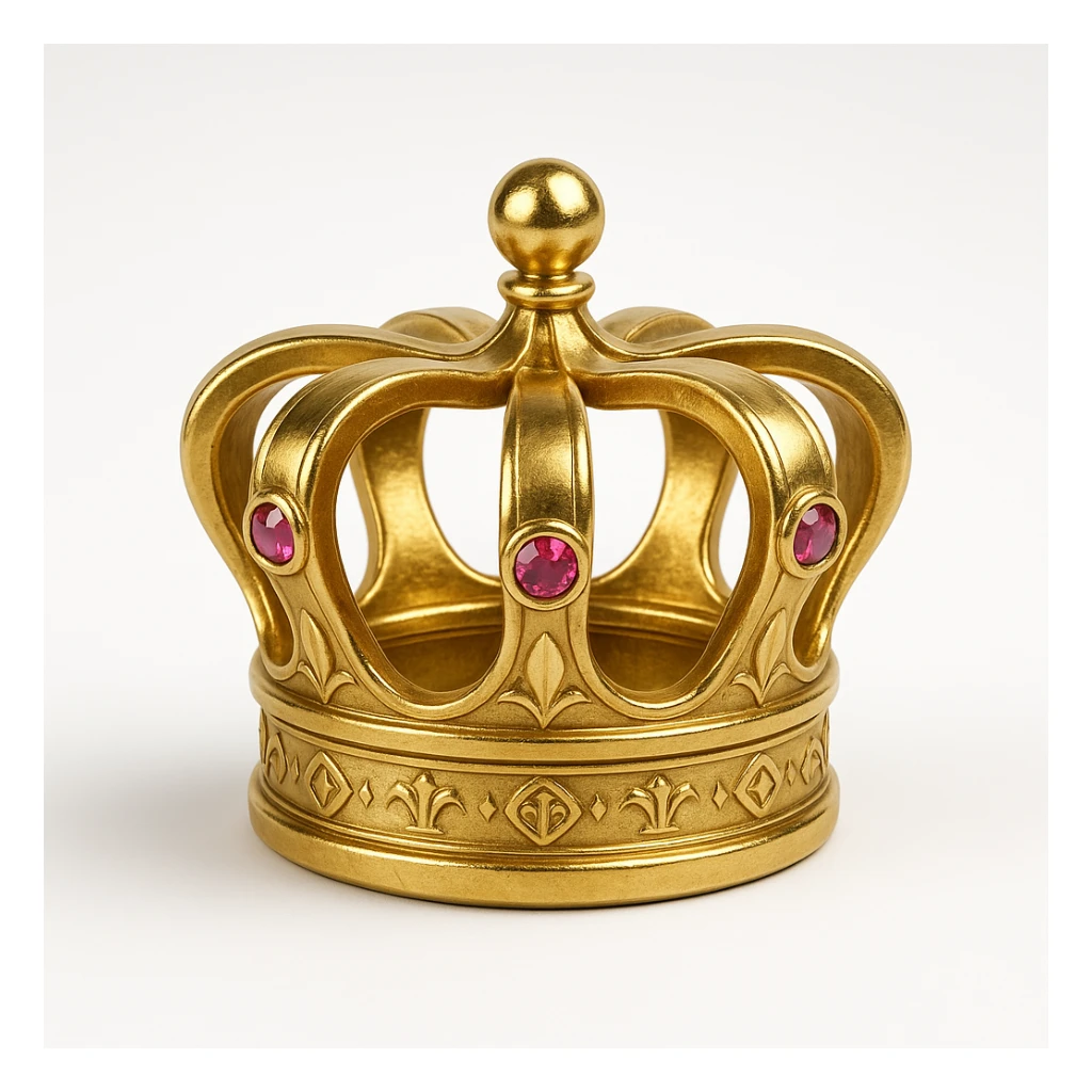 small crown golden with pink gems sticker
