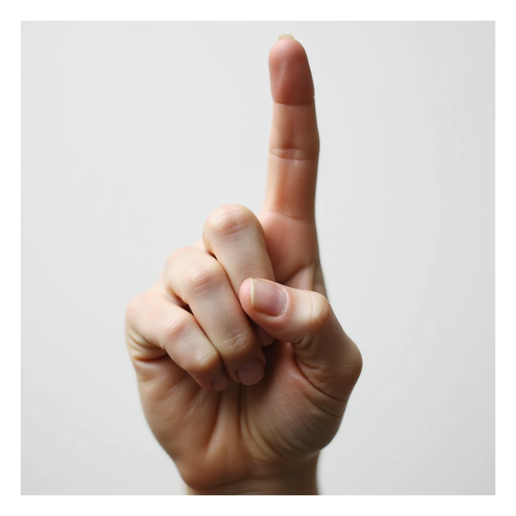 realistic hand gesture with only the pinky finger pointing, neutral background sticker