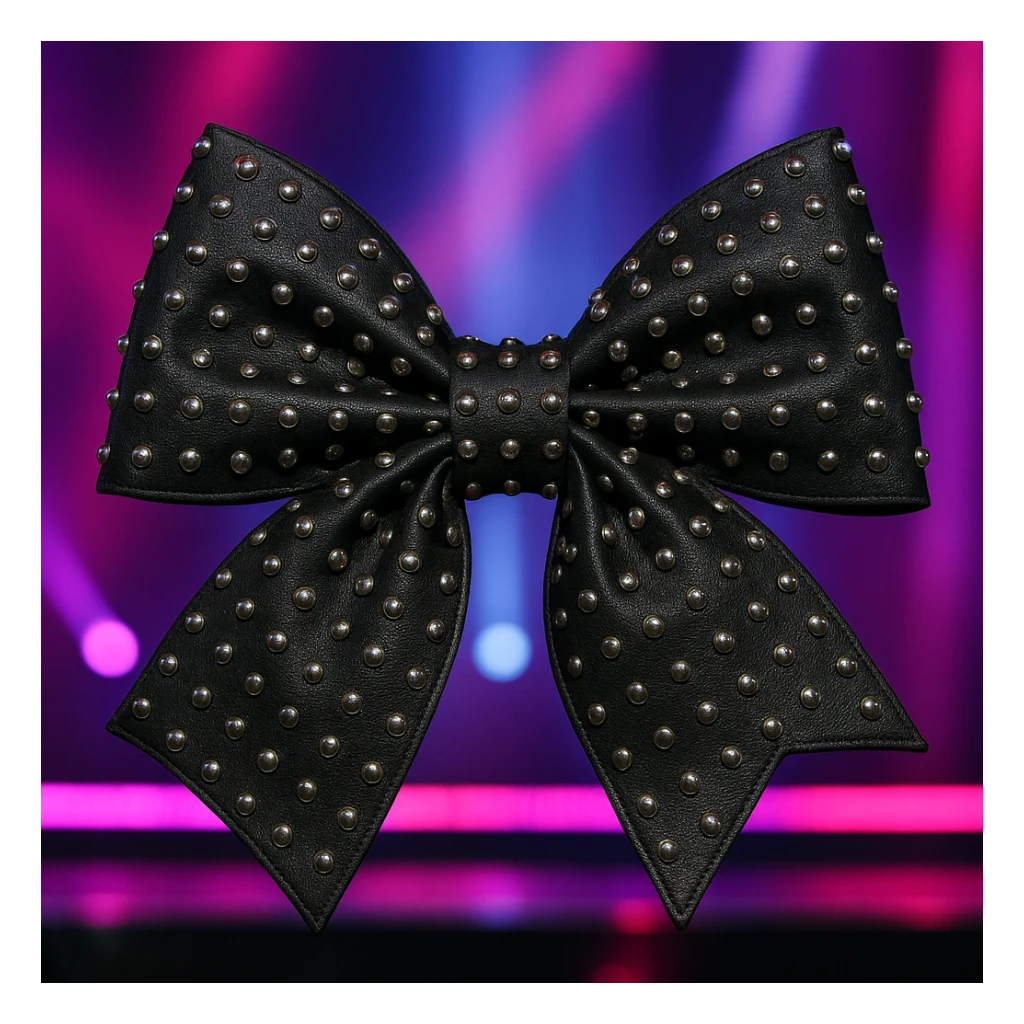 kpop stage bow with metallic studs, edgy and stylish sticker