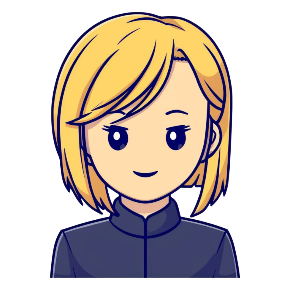 Blonde asian straight hair sticker