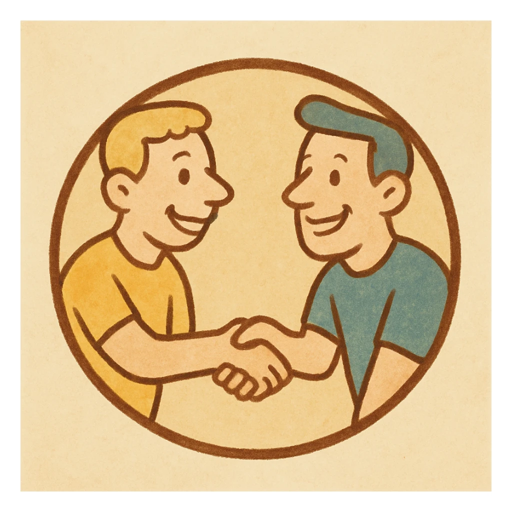 Create a simple, modern, flat style icon of Mercado Livre using a yellow and blue color scheme with a transparent background. sticker