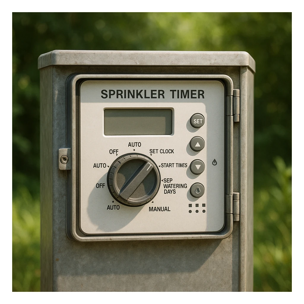 sprinkler control box, realistic, subtle shading, detailed, natural colors sticker