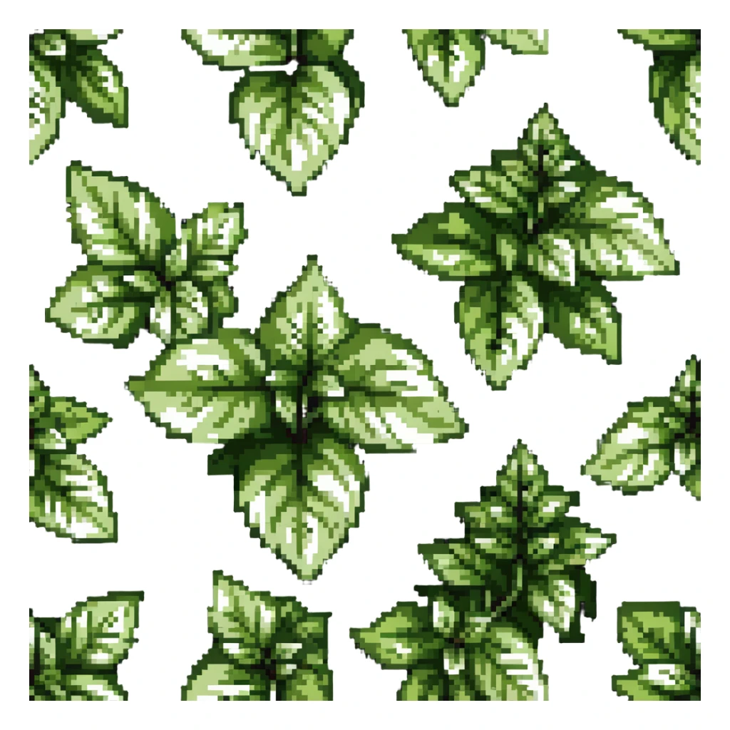 Fresh basil herb with green leaves sticker