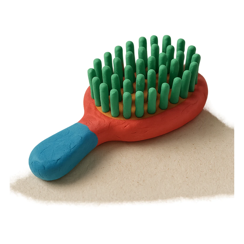 claymation style hairbrush sticker