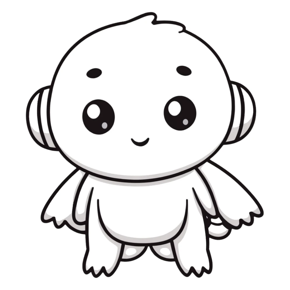 playful cartoon character, bright colors, big expressive eyes sticker