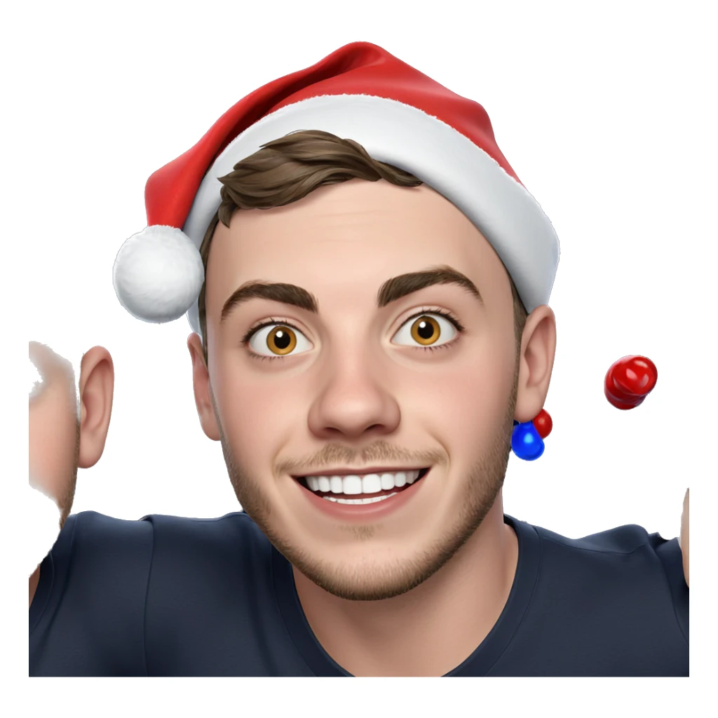 boys in santa hats smiling sticker