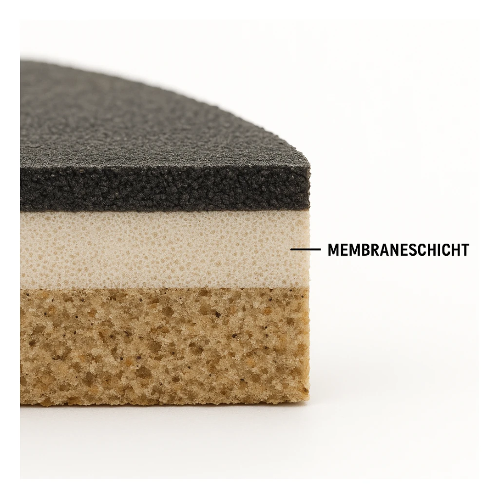 realistischer aufbau einer membranschicht. querschnit mit weißem hintergrund sticker