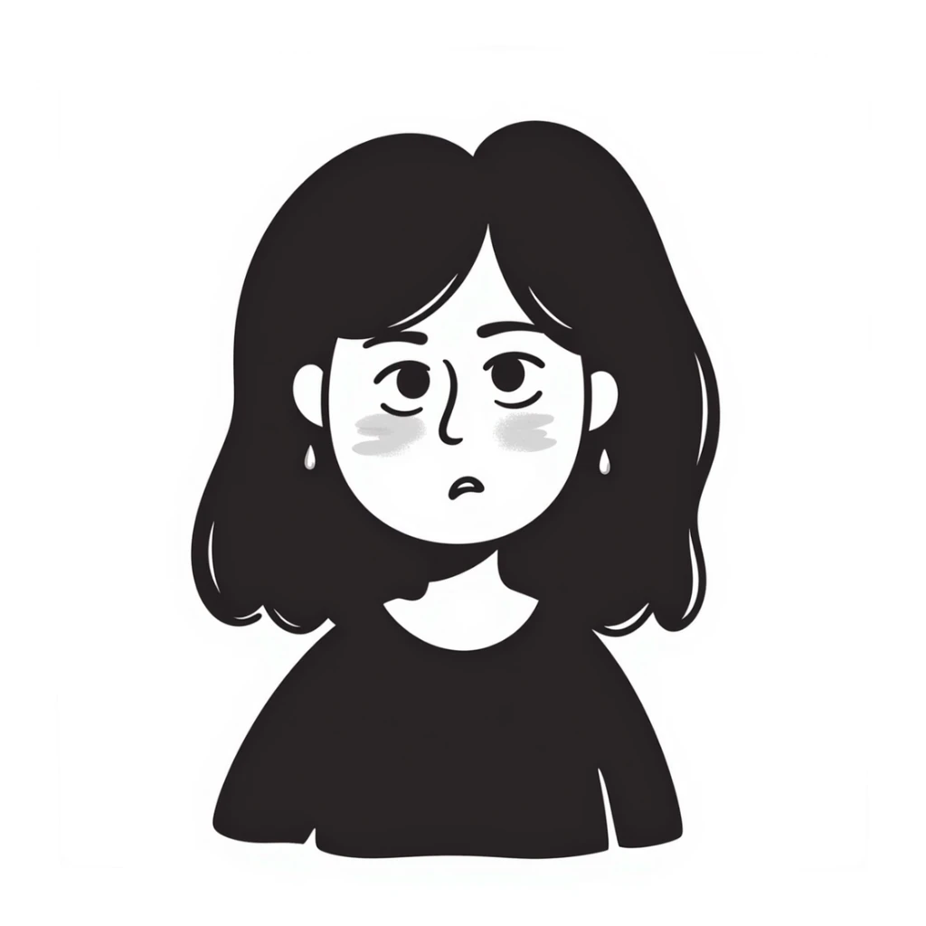 woman with dissatisfied expression and wet hair sticker
