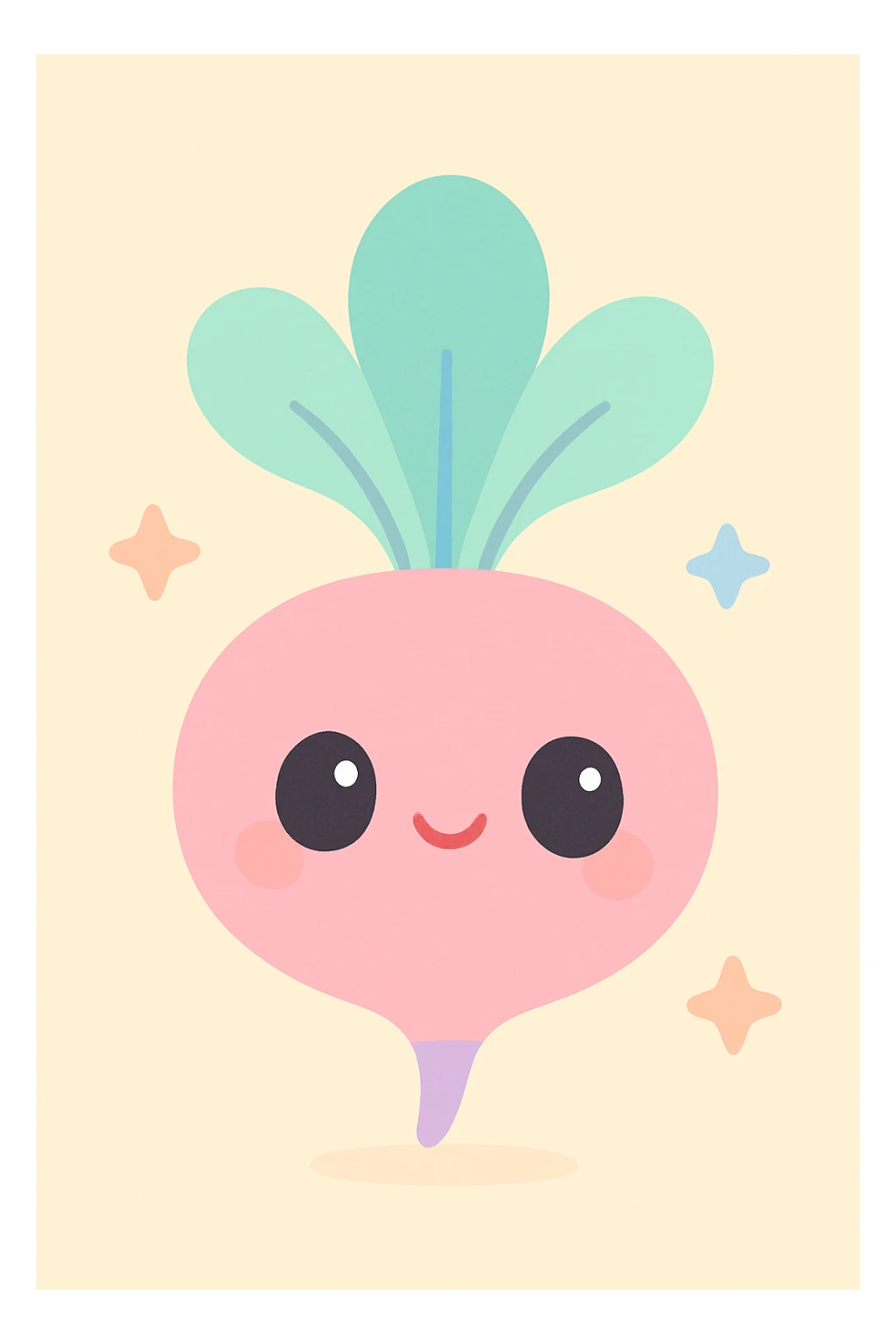 cute and cartoonish radish sticker