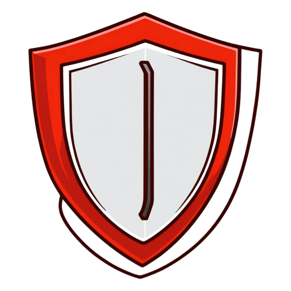 red shield sticker