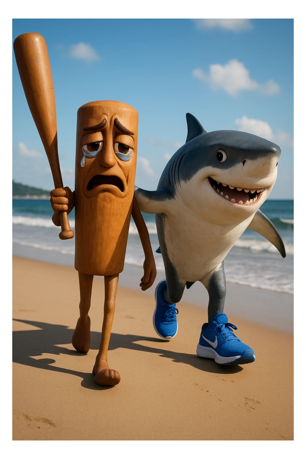 create this image with 4 different emotion to each of them .CREATE ONE WHERE THE ONE IS CRYING AND THE OTHER ONE IS MAKING HIM FEEL OKAY.
 sticker