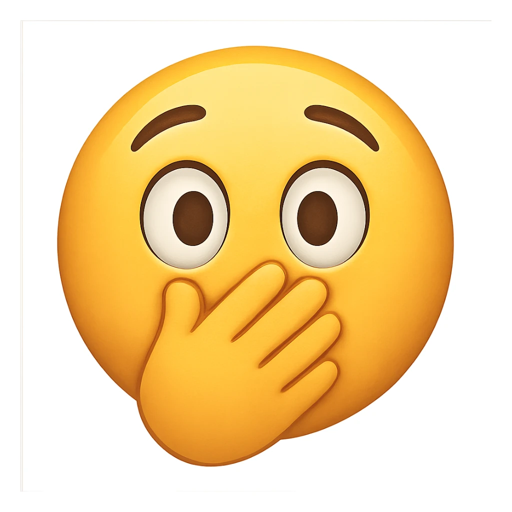 face with hand over mouth emoji sticker
