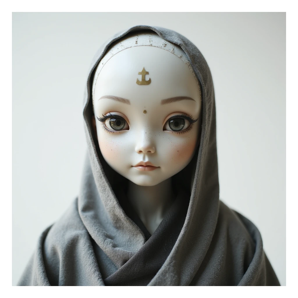 realistic AI chatbot with the essence of a Zen warrior monk: serene, disciplined, and contemplative. Subtle sword or katana motif, tranquil face, minimalist background, exuding patience and inner peace. sticker