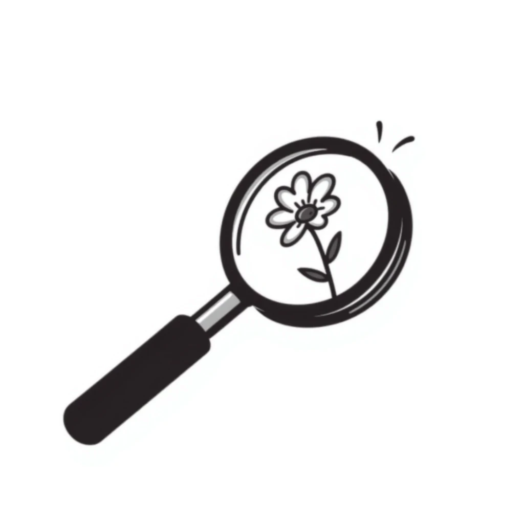 magnifying glass hand drawn sticker