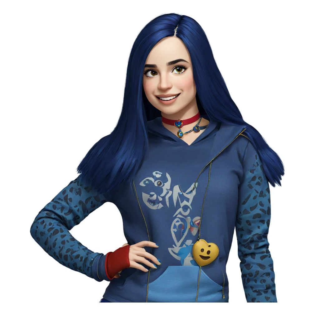 blue-haired girl with choker sticker