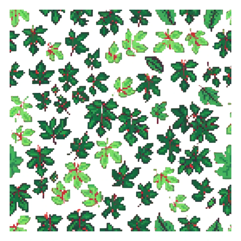 green summer leaves gently falling from trees in a soft breeze sticker